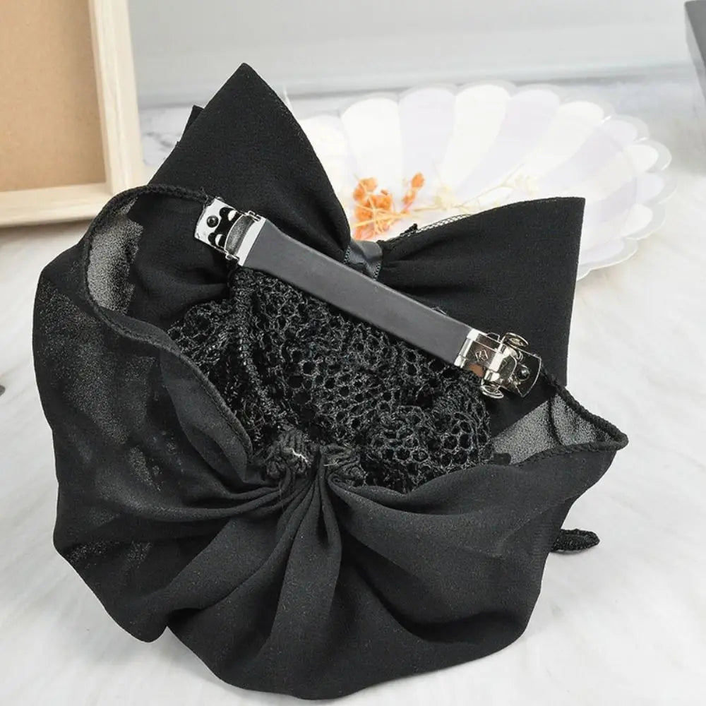 Women's Hair Bun Net with Bowknot – Elegant Elastic Headwear