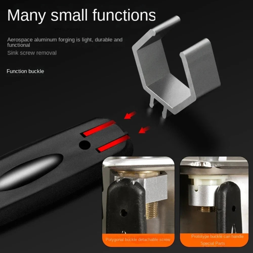 Adjustable Aluminum Alloy Bathroom Wrench | 270mm Pipe Tool