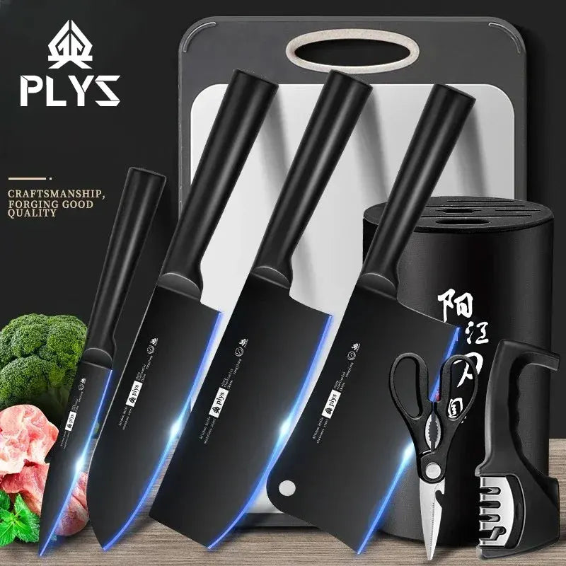 PLYS Kitchen Knife Set – Sharp Stainless Steel Cleaver Set