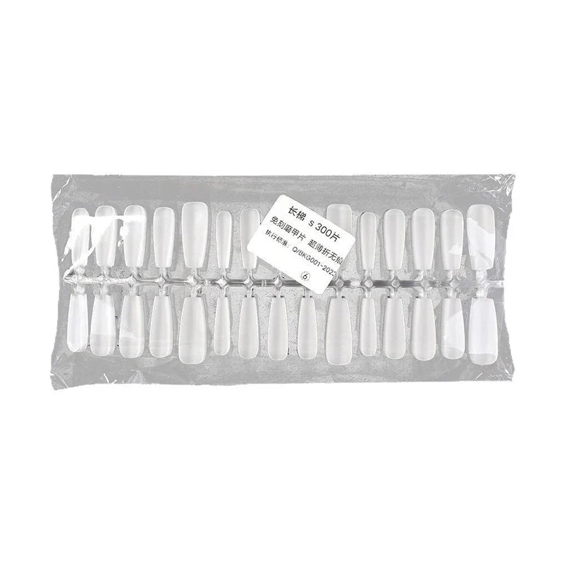 300 Pcs Matte & Clear False Nail Tips – Gel Extension DIY Kit