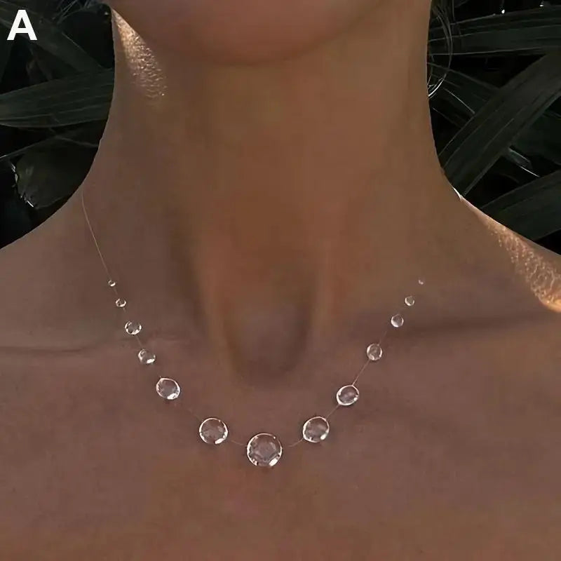 Clear Dewdrop Necklace – Handmade Resin Water Drop Pendant