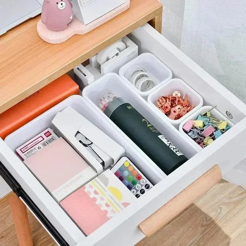 8-Piece Plastic Drawer Organizer Set | Desk & Office Storage
