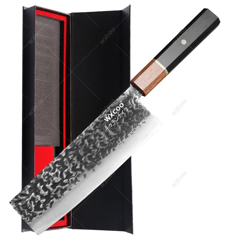 Forged Stainless Steel Cleaver – Full Tang Wooden Handle Chef Knife