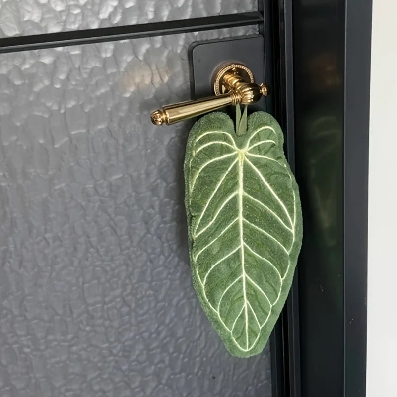 Ultra-Absorbent Quick-Dry Tropical Leaf Hand Towel | Hanging Loop