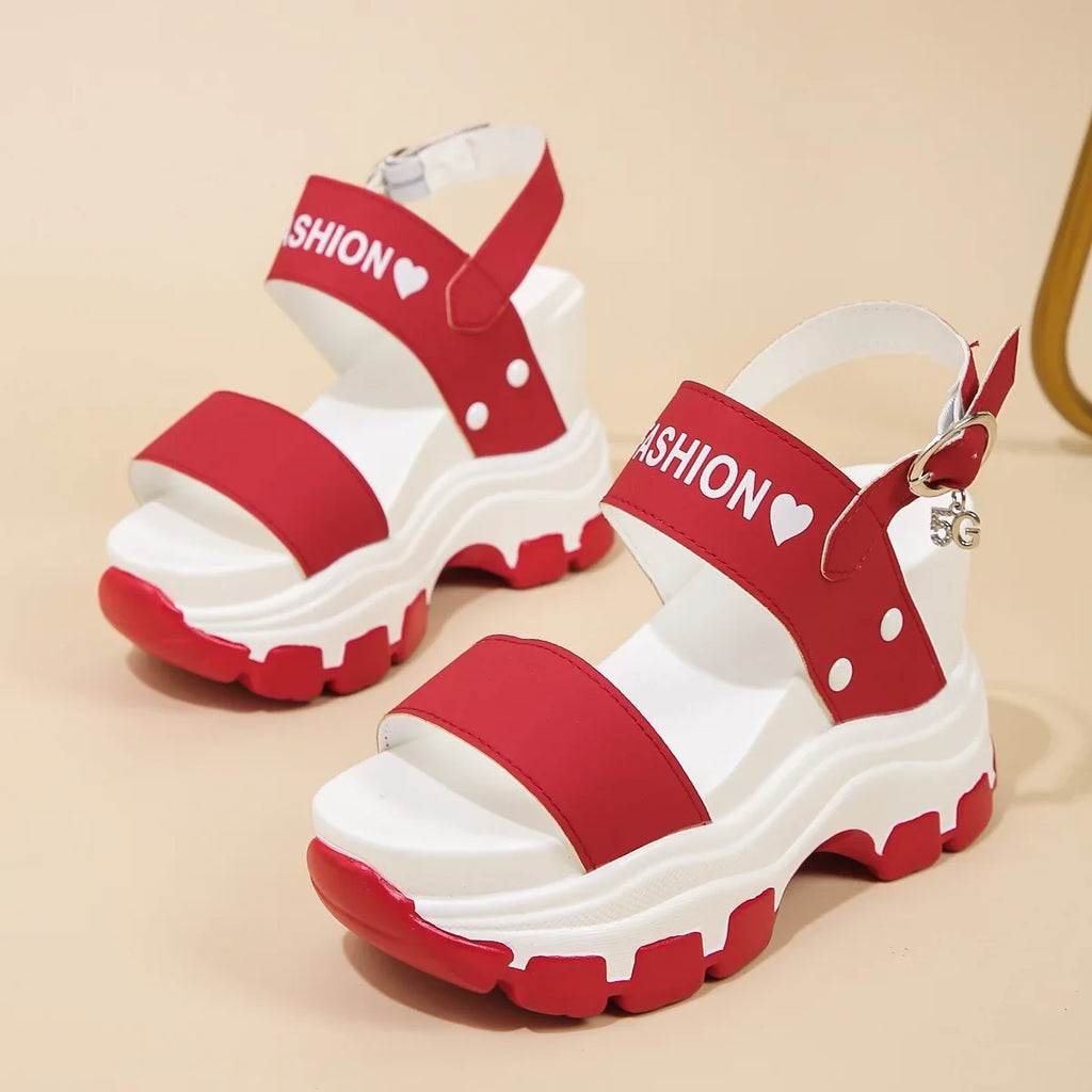 Women's Platform Gladiator Wedge Sandals – Chunky High Heel