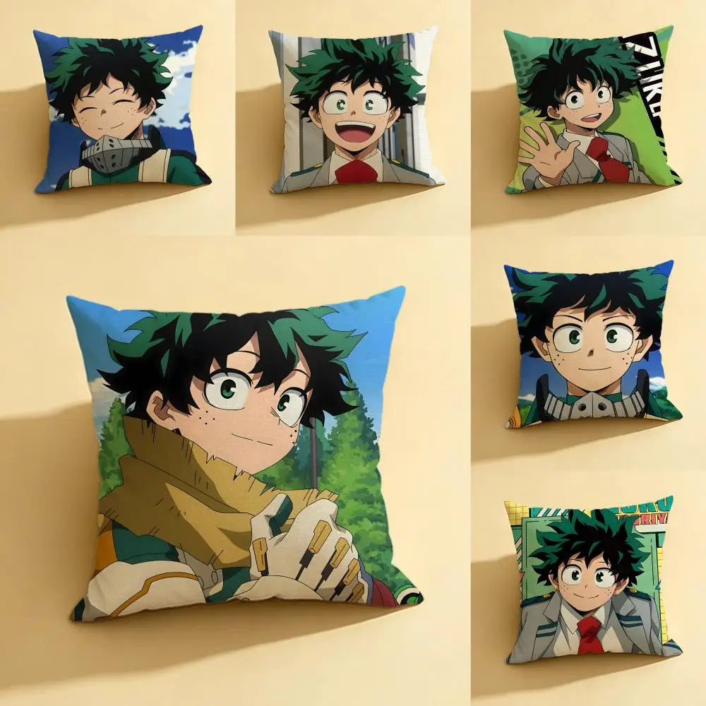 Anime Izuku Midoriya Linen Cushion Cover | Sofa & Bedroom Decor