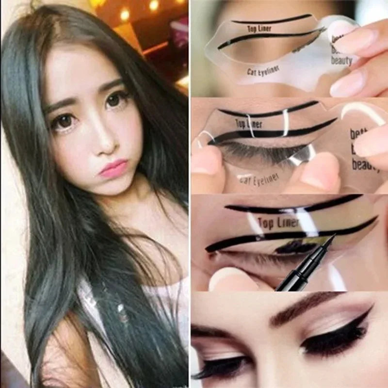 40 Pairs Winged Eyeliner & Eyebrow Stencils Makeup Template Kit