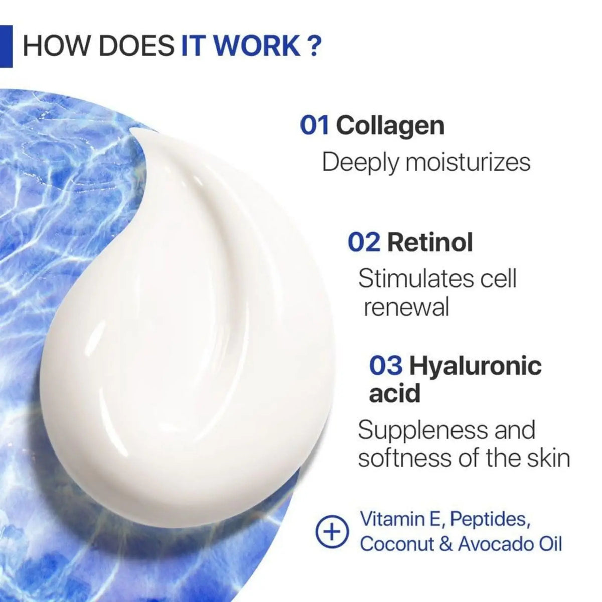 Collagen Cream Face Retinol Hyaluronic Acid Day Night Anti Aging
