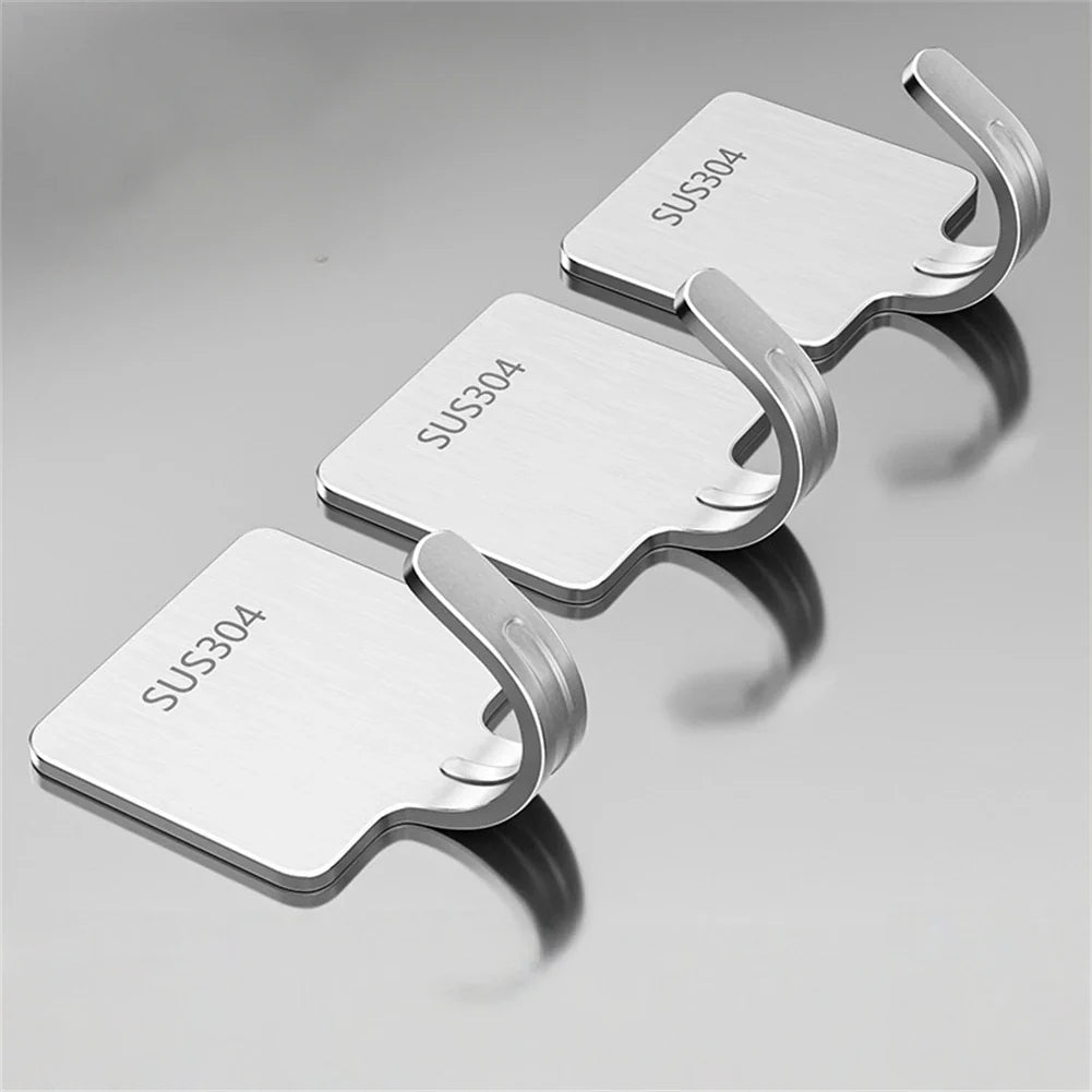 No Drill Towel Hooks Stainless Steel Wall Coat Hangers Keys Clothes