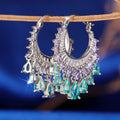 Huitan CZ Tassel Drop Earrings – Geometric Fashion Jewelry