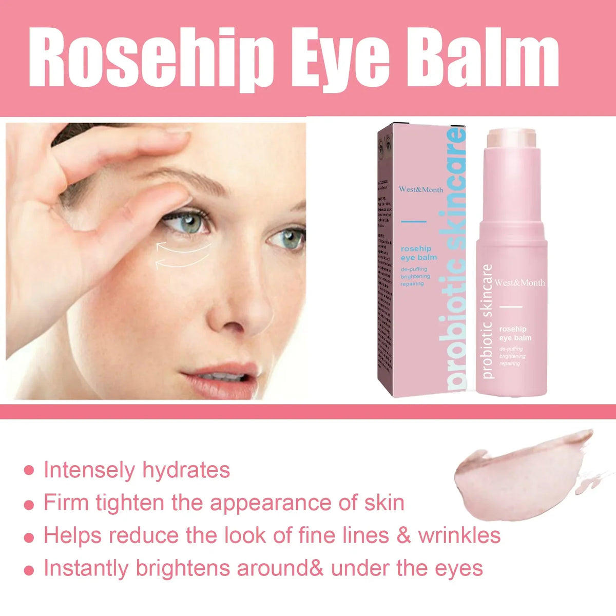 Rosehip & Hyaluronic Acid Eye Cream Balm Stick – Anti-Aging
