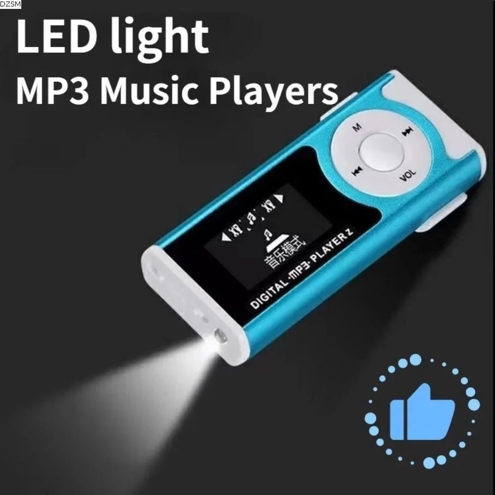 Portable Mini MP3 Player LCD Screen Metal Clip TF Card Slot