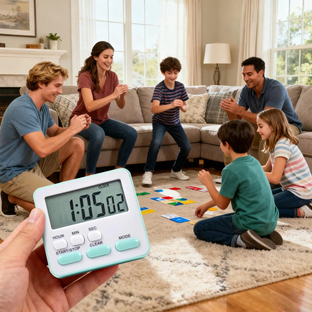 Digital Kitchen Timer 24-Hour Countdown Alarm Large Display