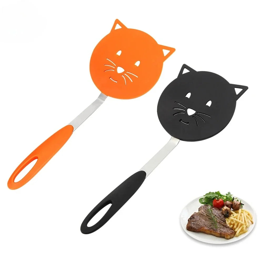 Cartoon Cat Nylon Spatula – Non-Stick Safe Cooking Turner