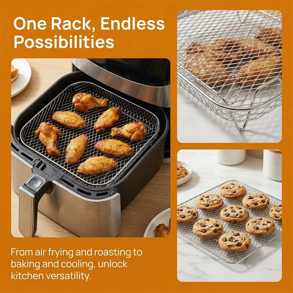 Stainless Steel Air Fryer Stackable Mesh Rack – Oven & Dehydrator