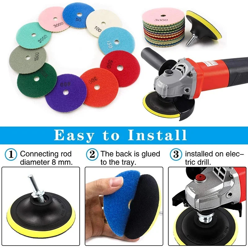 A36T- Diamond Polishing Pads Wet Dry Granite Stone Concrete Marble