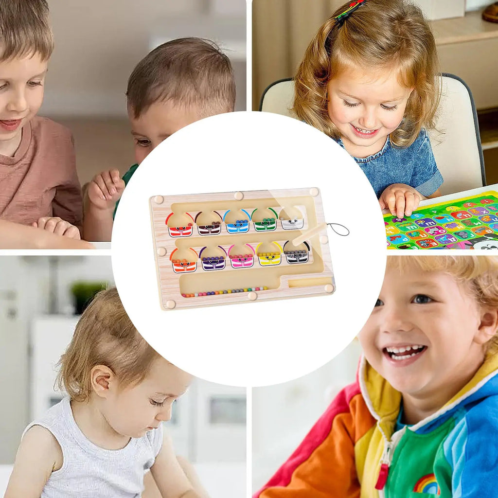 Magnetic Color & Number Maze Toy – Educational Game for Kids 3+
