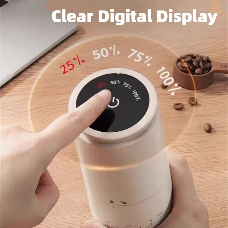 HOMEFISH Electric Burr Coffee Grinder | 38-Level Type-C Rechargeable