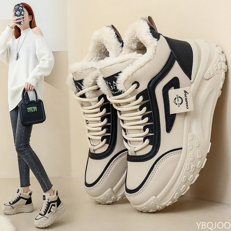 Women's Lace-Up Fleece Lined Ankle Snow Boots | Winter