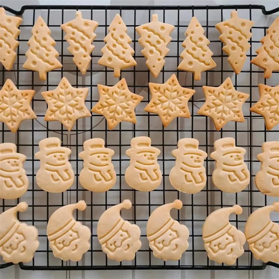 Mini Cookie Cutters 3D Raised Stamps Snowflake Snowman Candy Baking