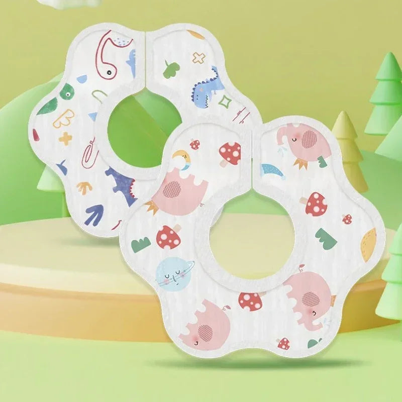 10 Disposable Bibs Baby Drool Towel Waterproof 360 Degree Anti