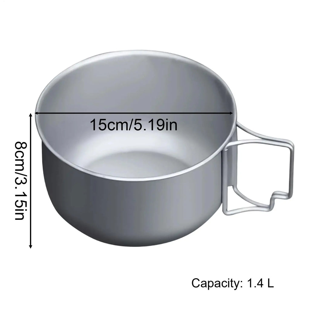 Foldable Titanium Camping Pot 1.4L | Outdoor Backpacking Cookware