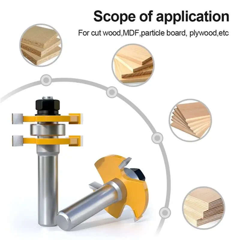 A36T- Shank Joint Assembly Router Bit Tongue Groove T-slot Milling