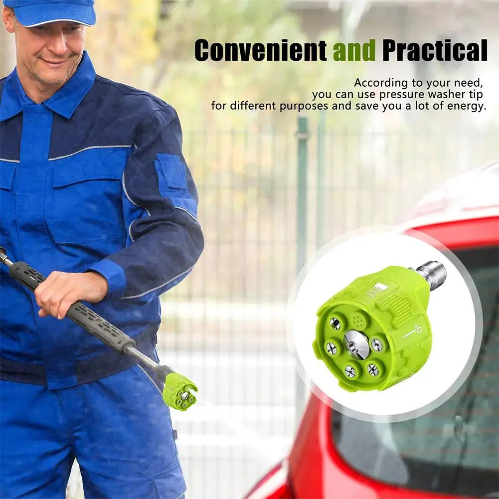 6-in-1 Pressure Washer Spray Nozzle | 4000 PSI Quick Connect