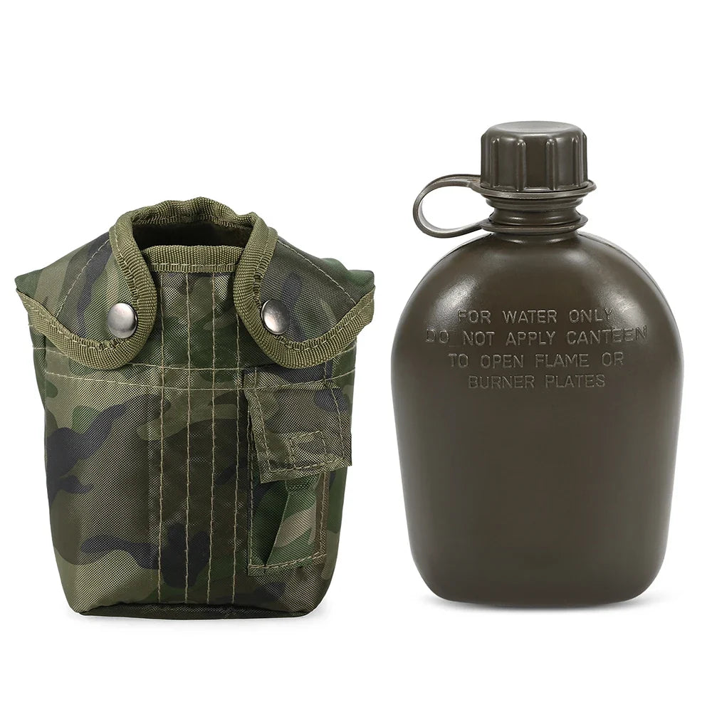 Hiking Backpacking Survival Water Bottle Kettle Outdoor Military