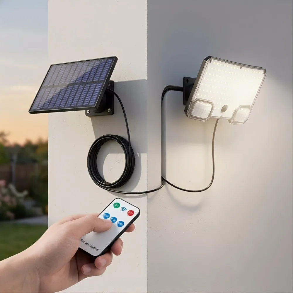 Solar Motion Sensor Wall Light – 3 Mode 144 LED IP65 Waterproof