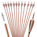 6 Wood Skin Carbon Arrows Spine 400 500 550 600 700 Real Feather