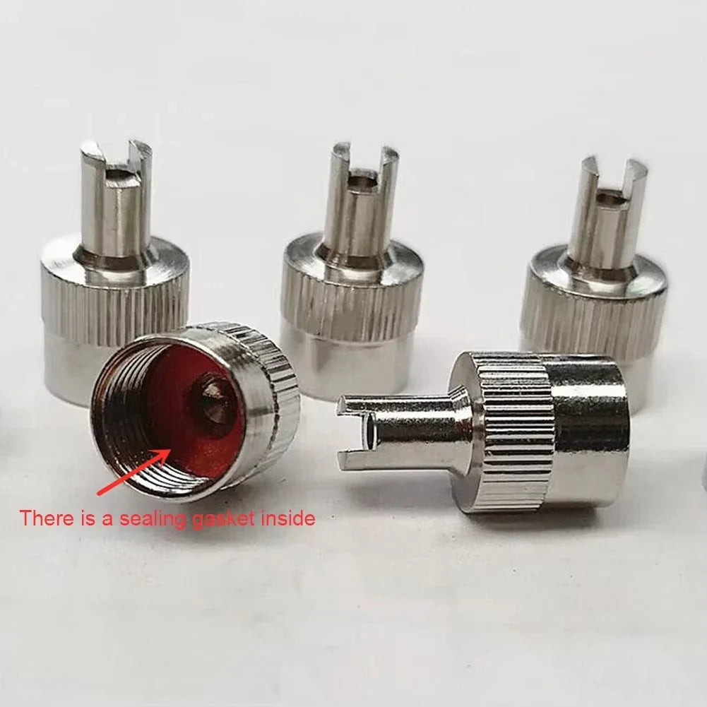 8-Pack Copper Tire Valve Stem Caps – Leakproof Slotted Head