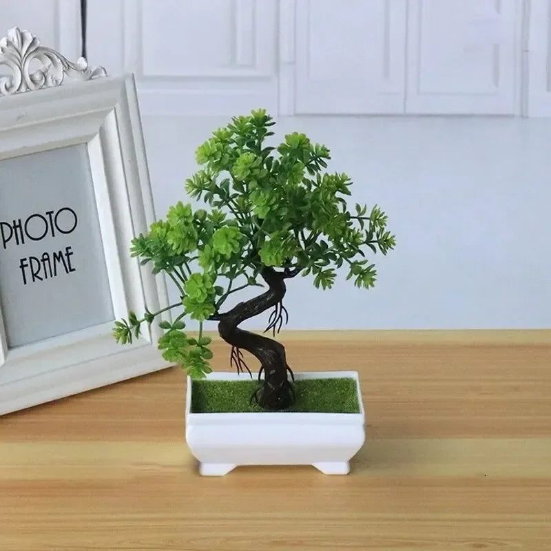 Artificial Potted Mini Tree | Fake Plant for Home & Desk Decor