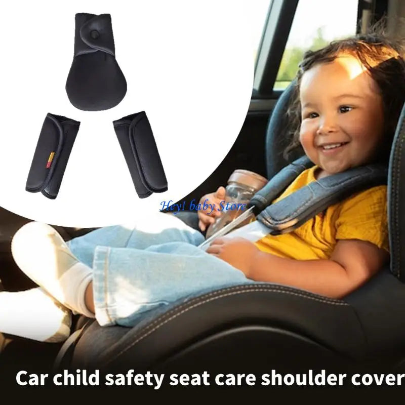 3-Piece Baby Car Seat Belt Cover Set | Padded Shoulder Comfort