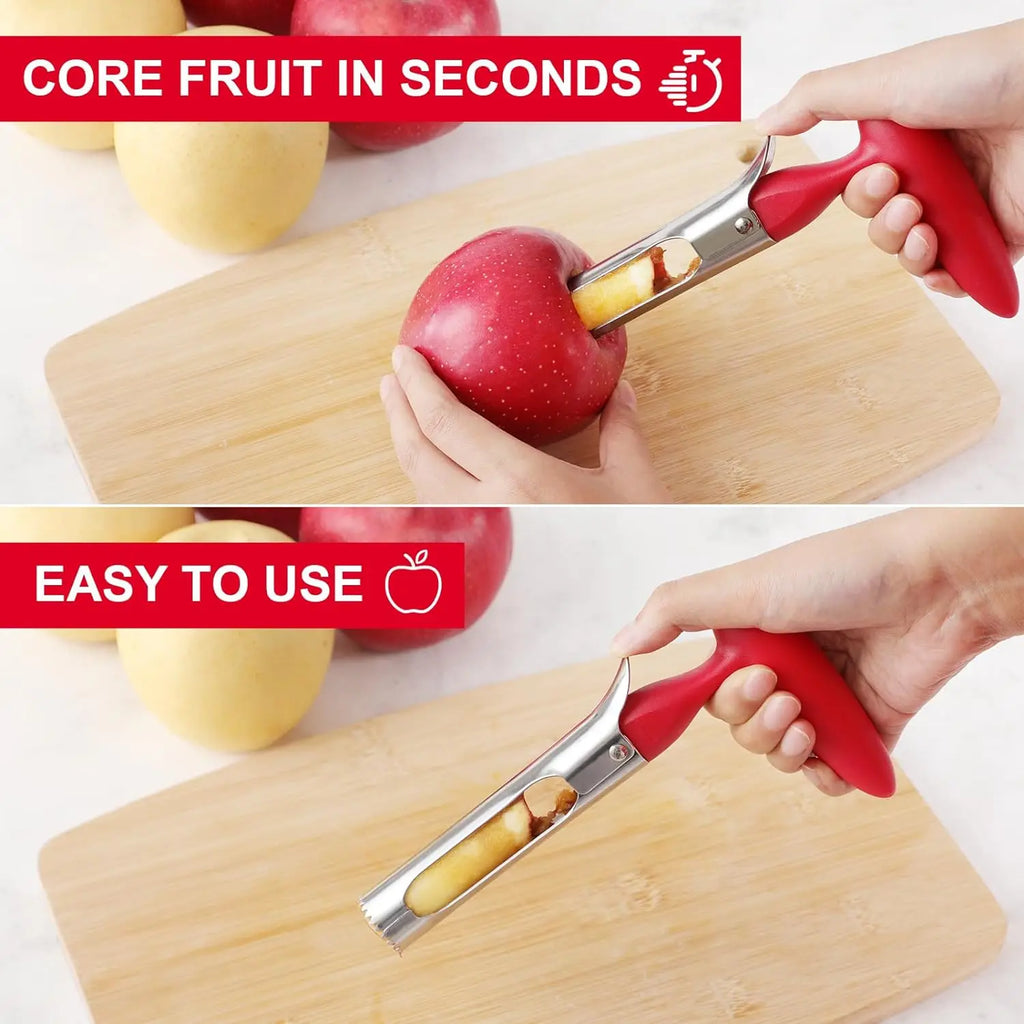 Stainless Steel Apple Corer – Sharp Fruit & Veggie Core Remover
