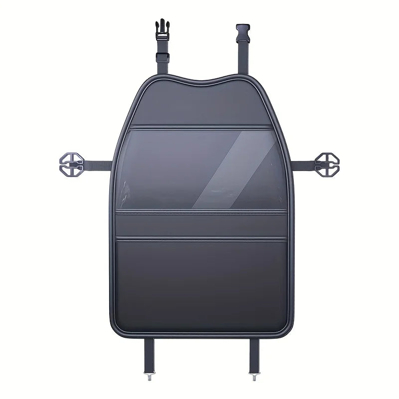 PU Leather Car Seat Back Protector with Pockets & Tablet Holder