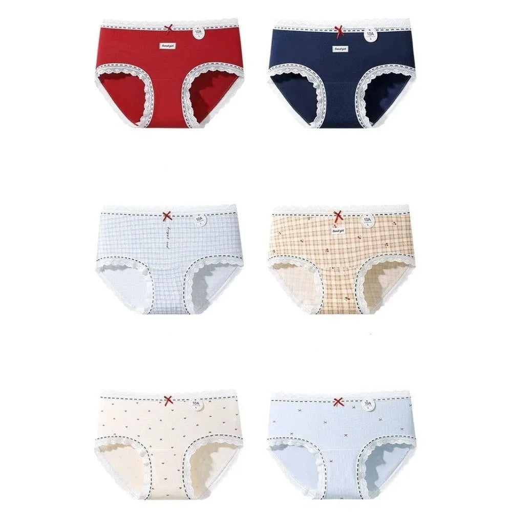 Women's Mid-Rise Cotton Lace Bow Briefs – Soft Daily Underwear