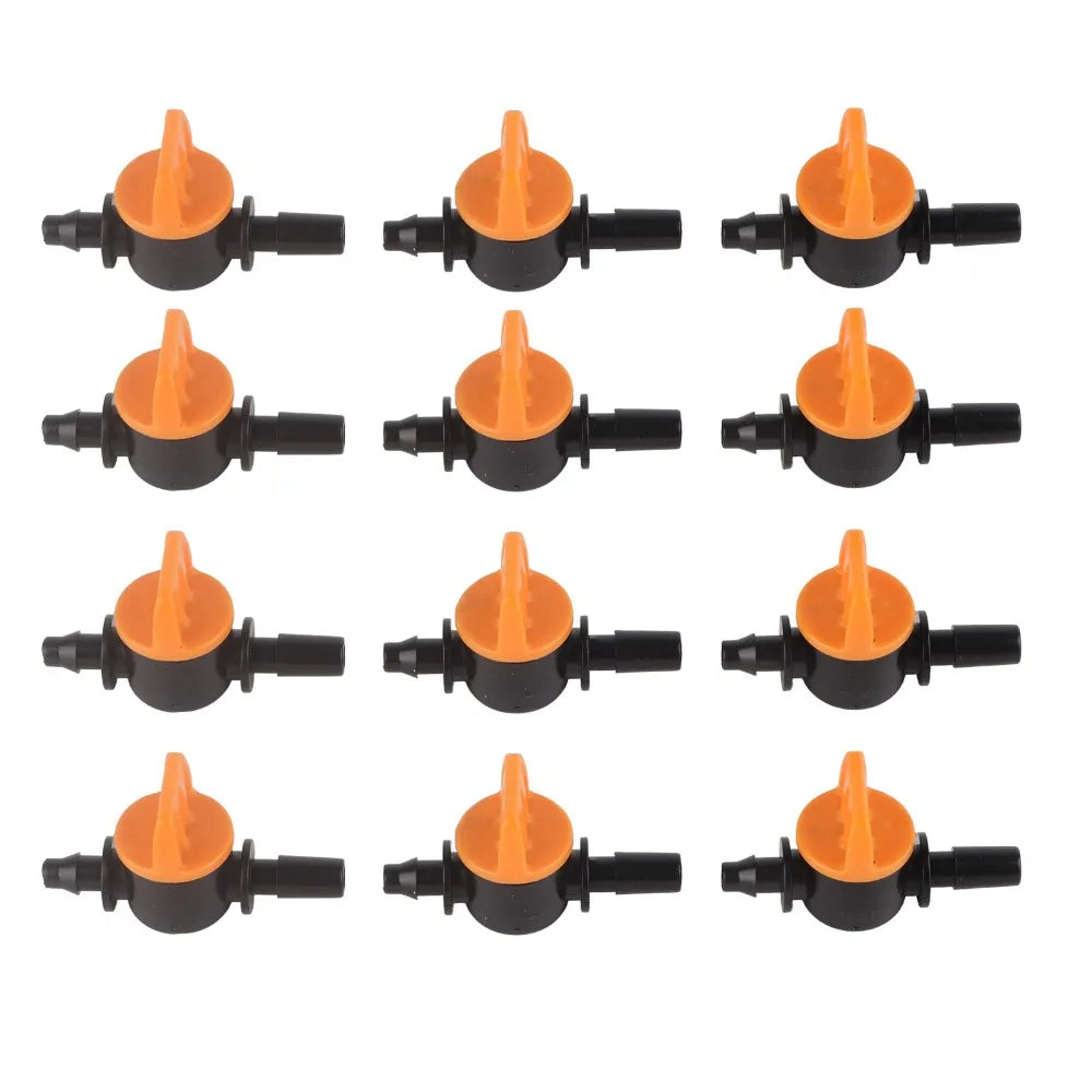 50-Pack Mini Drip Irrigation Valves | 4/7mm Micro Tubing Valves