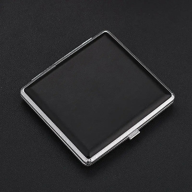20-Stick Double Layer Metal Cigarette Case – Black