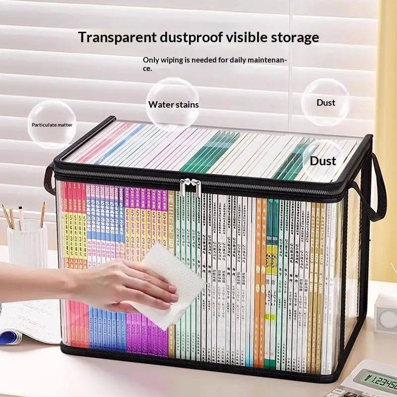 Clear PVC Storage Box Flip-Top Lid & View Window Organizer