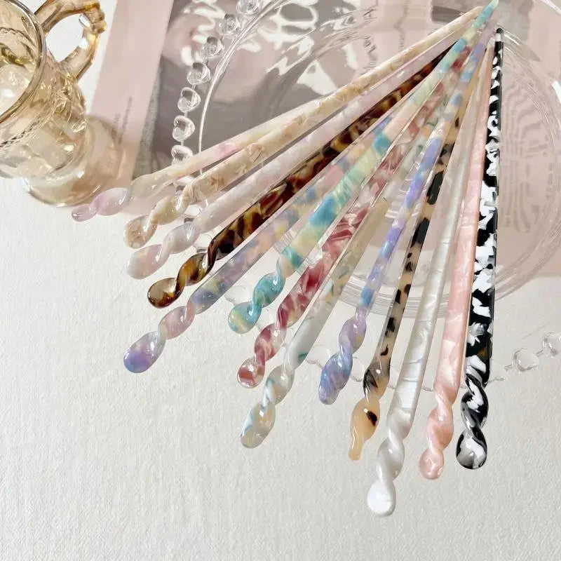 Chinese Acetate Hair Sticks – Vintage Chopstick Hairpin for Women