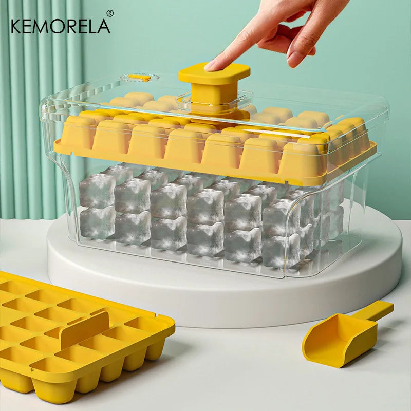 68-Grid Ice Cube Tray with Lid & Storage Box | Easy Release