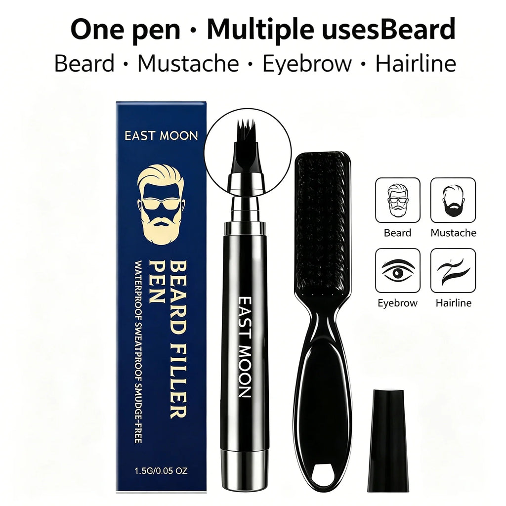 Beard Filler Pen – Waterproof, Smudge-Free, Natural Shape