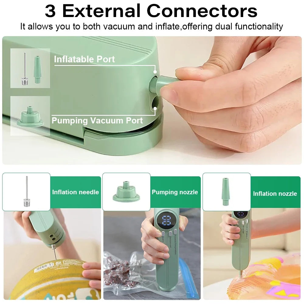 GUOHE Mini Cordless Food Vacuum Sealer – 3 Modes & LED Display