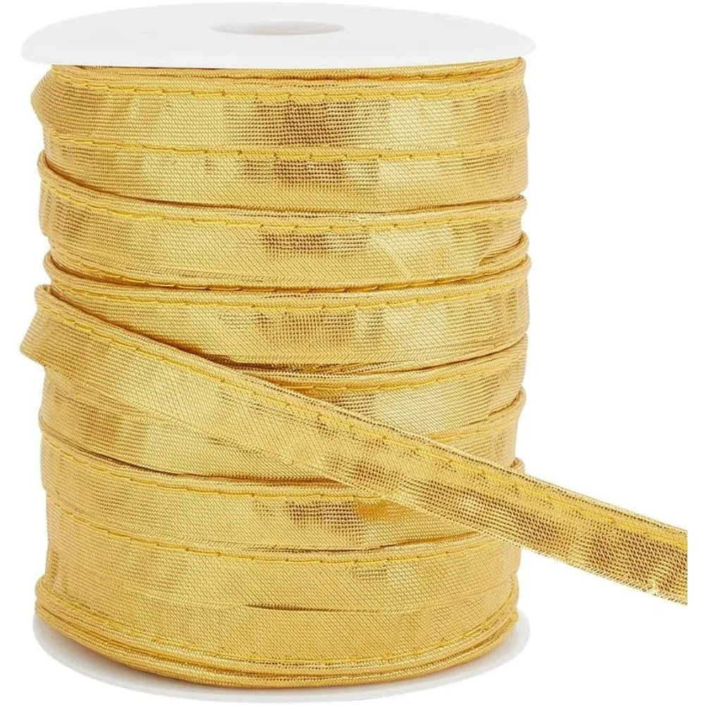 Gold Piping Bias Tape 54 Yards – 12mm Polyester Upholstery Trim