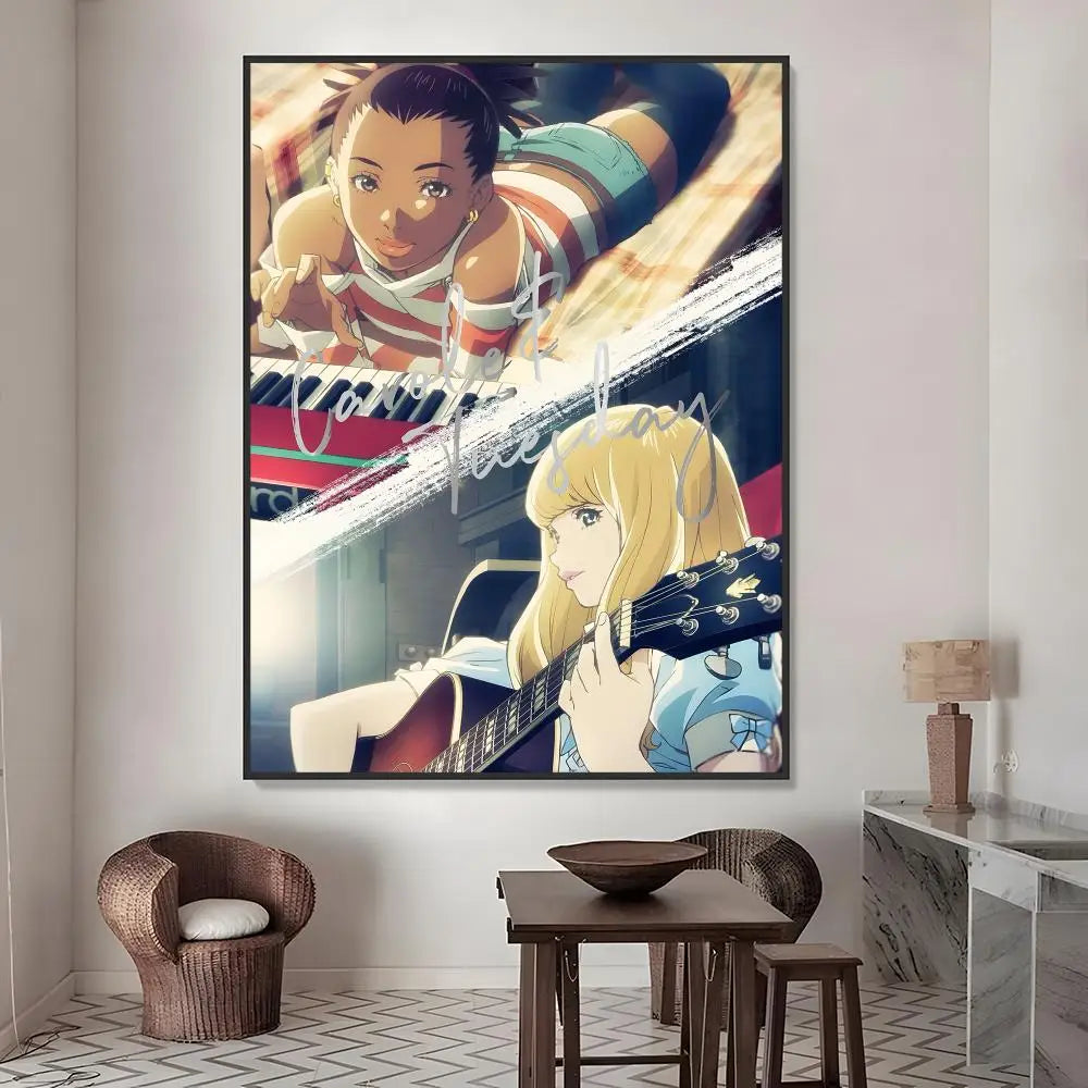 Carole & Tuesday Anime Poster – HD Waterproof PVC Wall Sticker