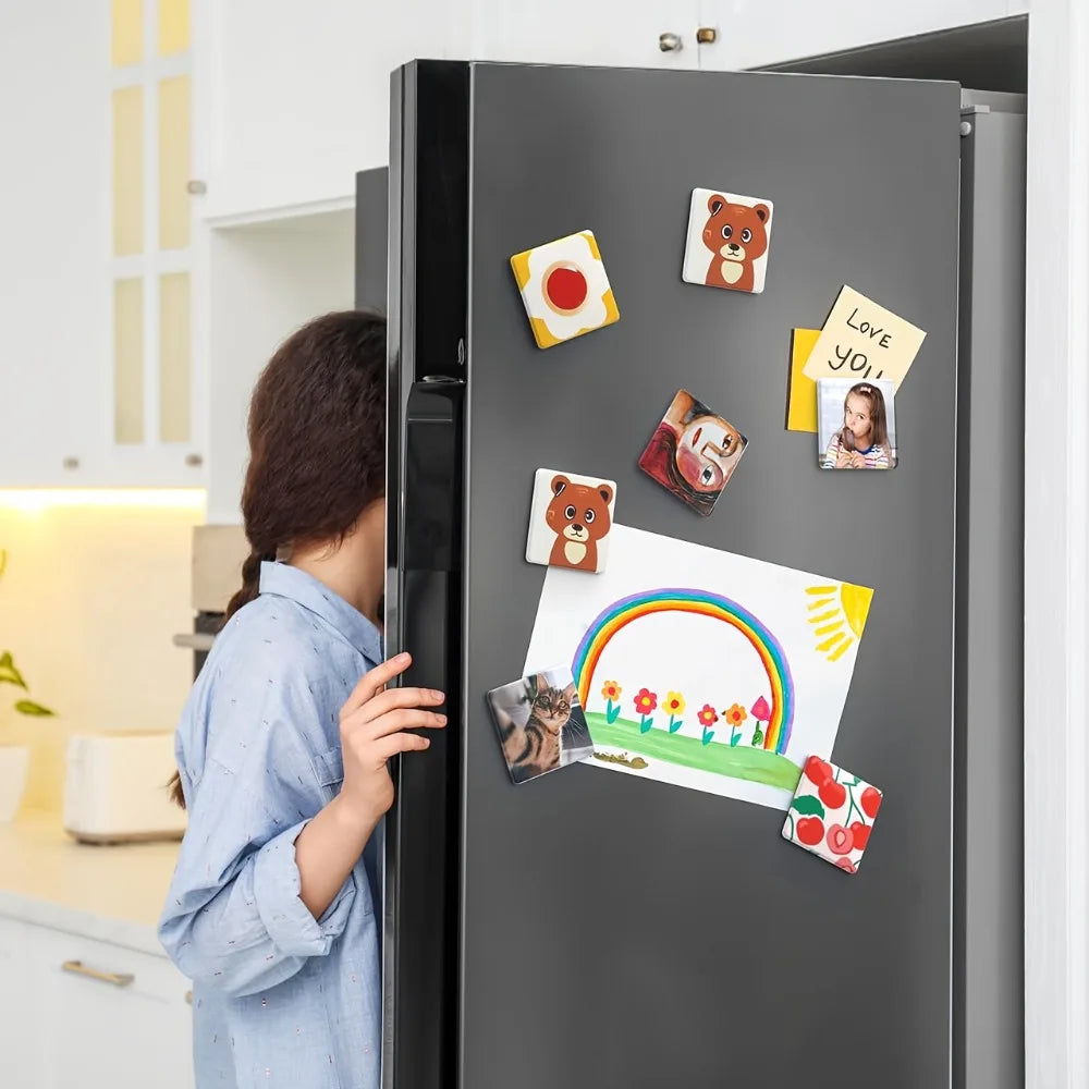 90pcs Transparent Magnetic Photo Frames | DIY Fridge Magnets
