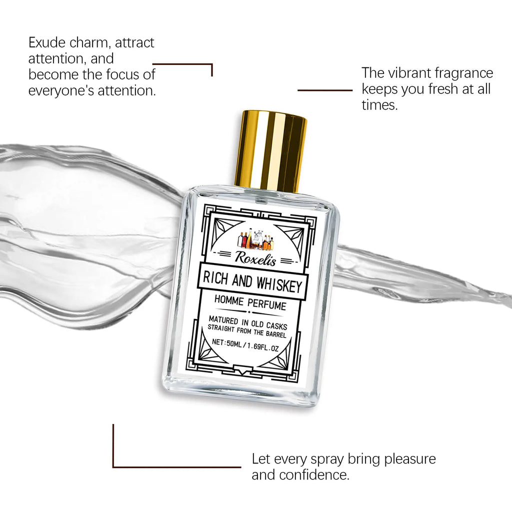 Roxelis 50ml Whisky Men's Cologne | Woody Vanilla EDC Perfume