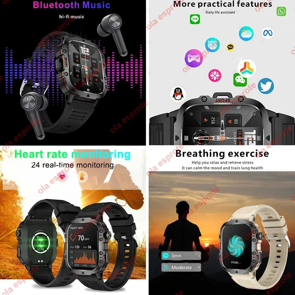 Military Smart Watch Women 3ATM Outdoor Sport GPS Fitness Tracker