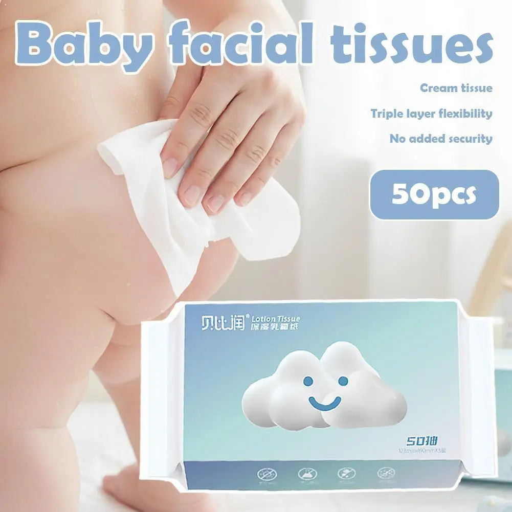 Baby Cloud Soft Moisturizing Tissues – 50 Sheets | Gentle Wipes